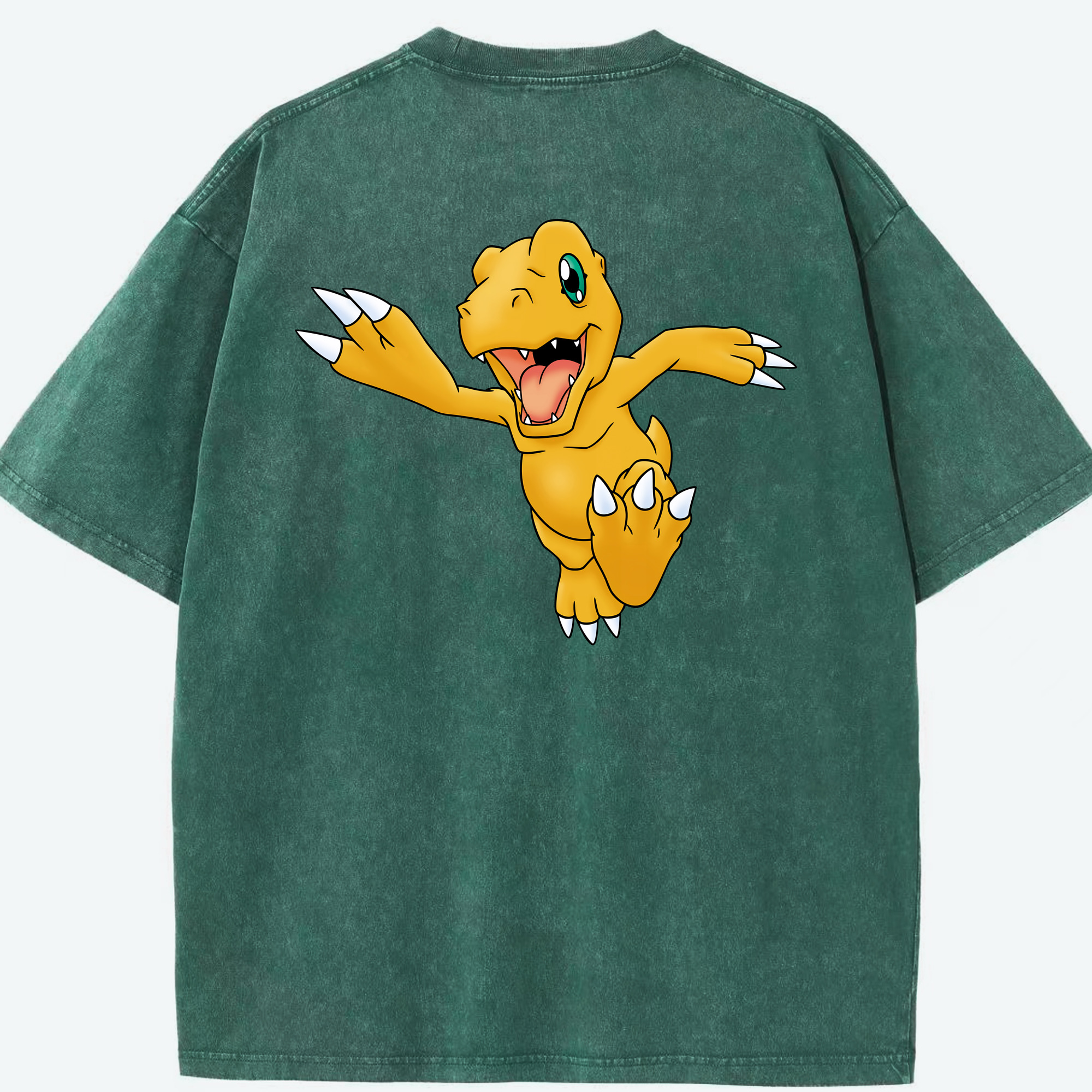 （画像用） Digimon デジタルモンスター/デジモン 綿100% ヴィンテージ風 半袖Tシャツ（背面プリント）